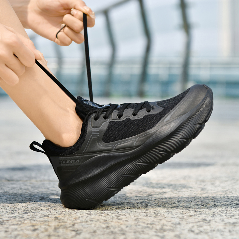 Women Shoes Zoom - ArfaStep Men Women Black Mesh Running