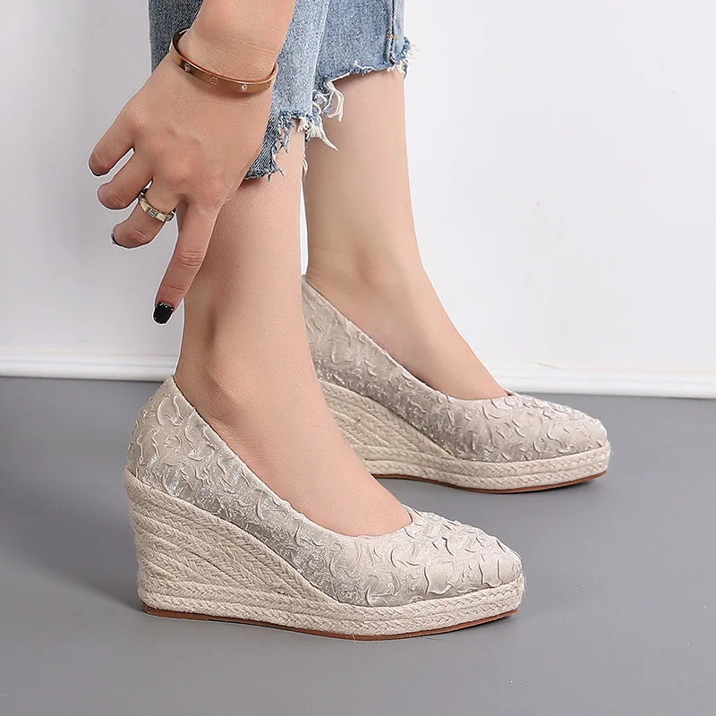 8cm Size 34-42 Breathable Comf - đánh giá và giá Espadrille Wedge Shoes