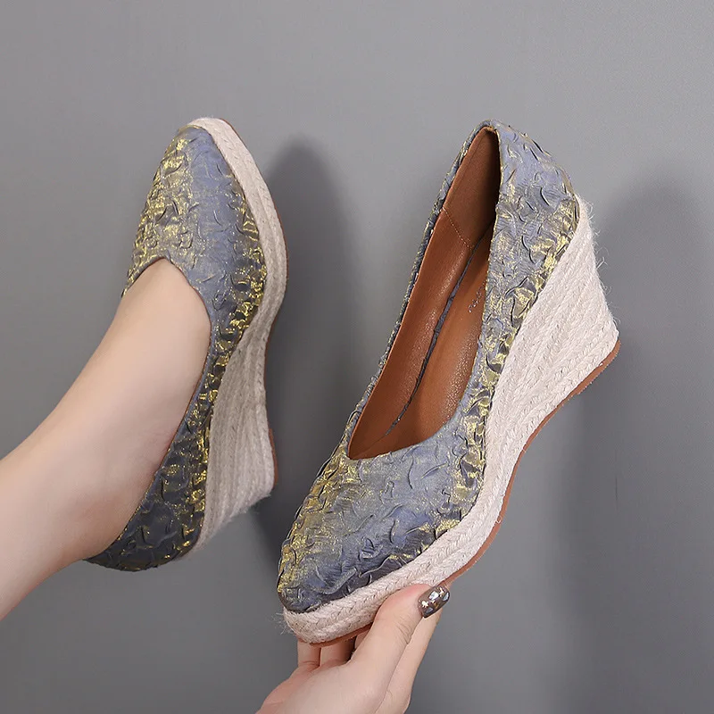 8cm Size 34-42 Breathable Comf - đánh giá và giá Espadrille Wedge Shoes