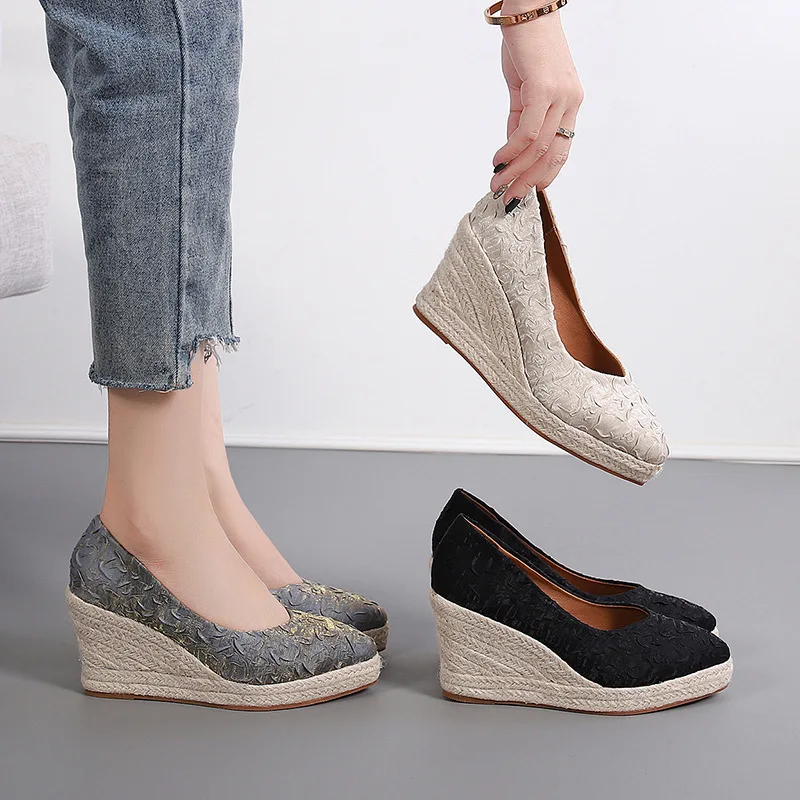 8cm Size 34-42 Breathable Comf - đánh giá và giá Espadrille Wedge Shoes