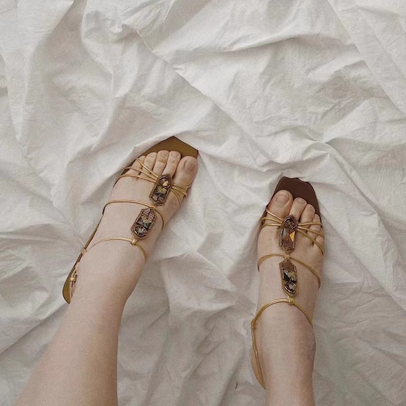 Golden Bling Egypt Rhinestone  - đánh giá và giá Women Shoes Egypt