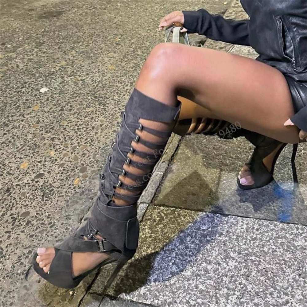 Gladiator Hollow Belt Buckle K - đánh giá và giá Women Shoes Boots